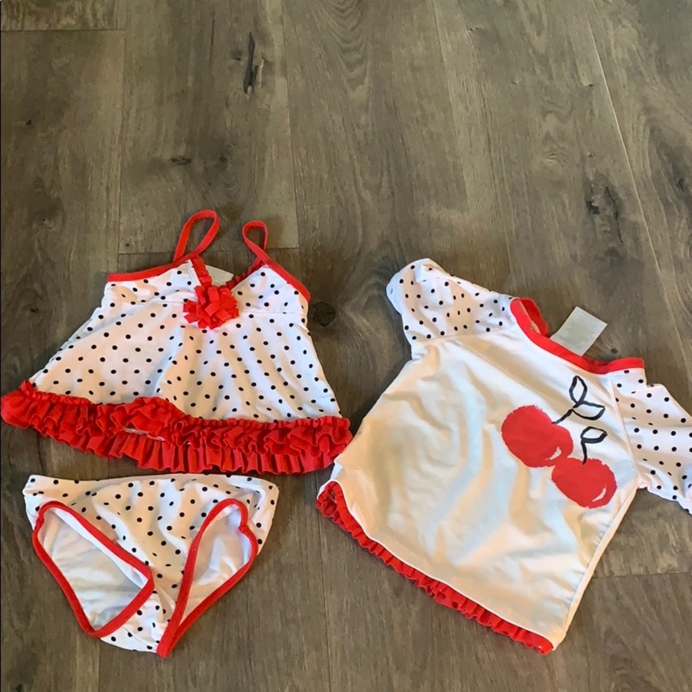 Three piece swim set with rash guard